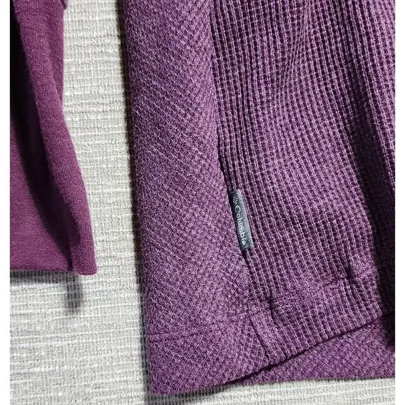 Columbia Hooded Waffle Knit Open Front Cardigan Women’s XL Purple - Picture 11 of 12